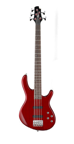 Cort Action Bass V Plus 5-String Bass Guitar – Transparent Red