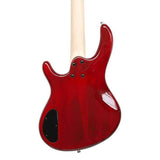 Cort Action Bass V Plus 5-String Bass Guitar – Transparent Red