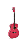 Sigma 000M-1E Metallic Flake Pink Acoustic Guitar