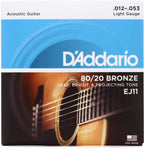 D’Addario EJ11 80/20 BRONZE ACOUSTIC GUITAR STRINGS