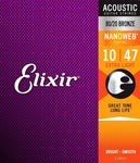 Elixir 11002 Acoustic Extra Light 80/20 Bronze Nanoweb 0.10-0.47